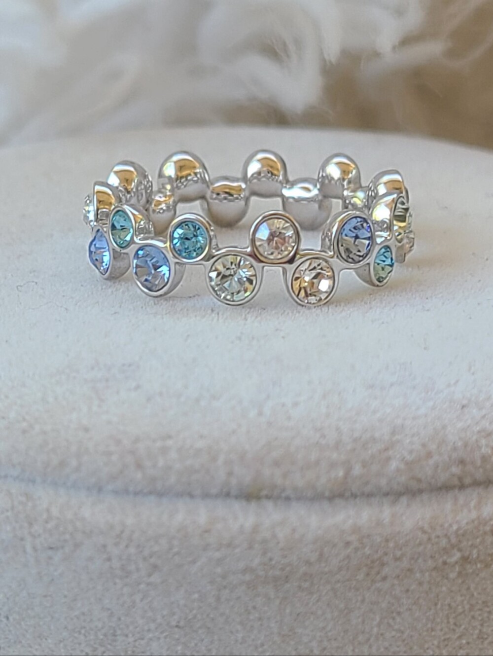 Very Rare Gorgeous Swarovski Fidelity Blue Ring 1106366- Like New